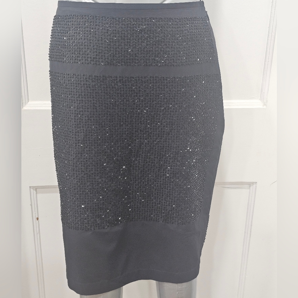 Calvin Klein Elegant Black Midi Sequin Skirt